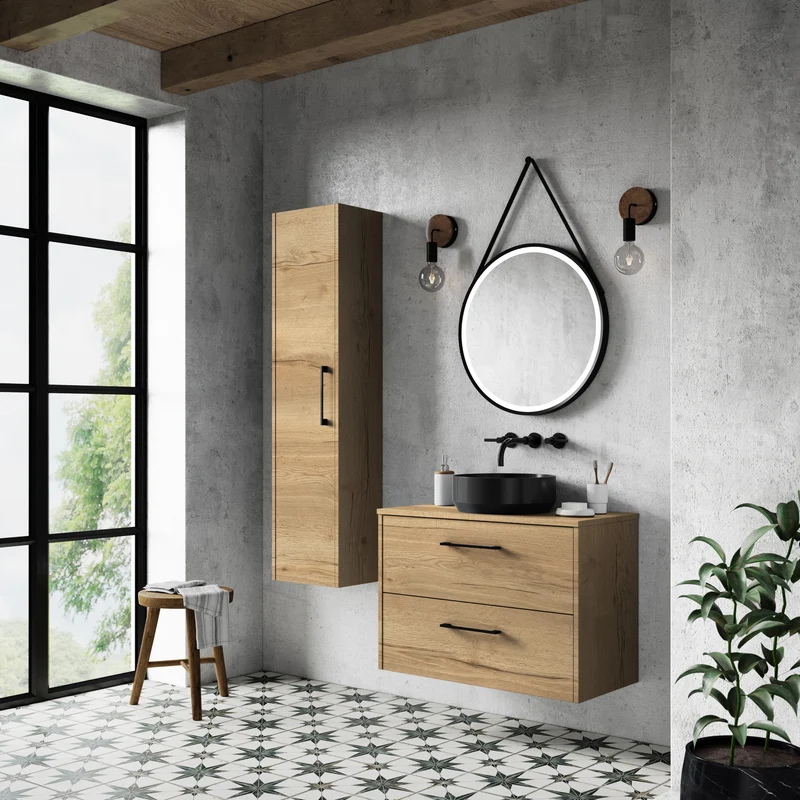 Hudson Reed Juno Wall Hung 800mm Vanity Unit With 2 Drawers & Ceramic Basin