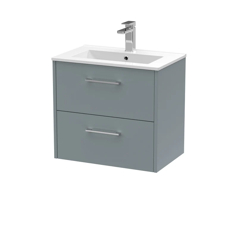 Hudson Reed Juno Wall Hung 600mm Vanity Unit With 2 Drawers & Ceramic Basin