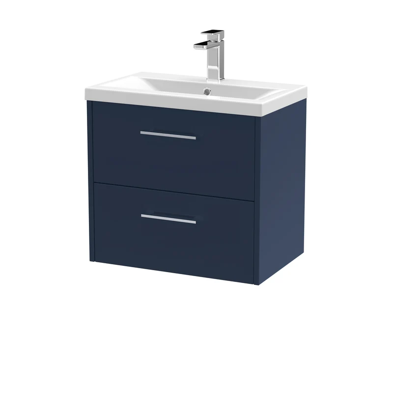 Hudson Reed Juno Wall Hung 600mm Vanity Unit With 2 Drawers & Ceramic Basin