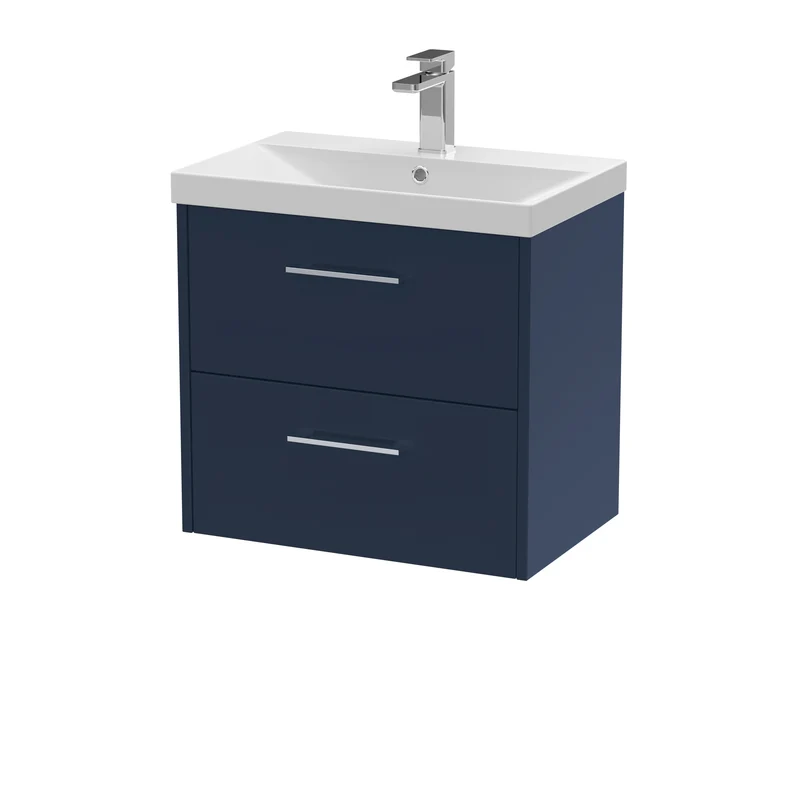 Hudson Reed Juno Wall Hung 600mm Vanity Unit With 2 Drawers & Ceramic Basin