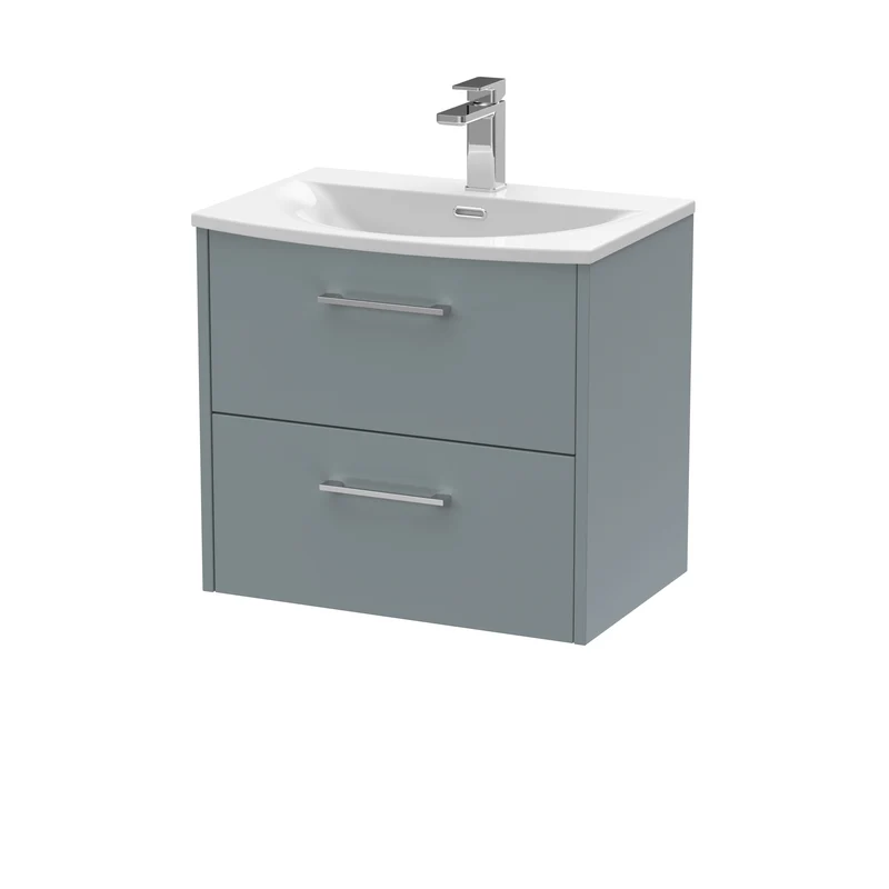 Hudson Reed Juno Wall Hung 600mm Vanity Unit With 2 Drawers & Ceramic Basin