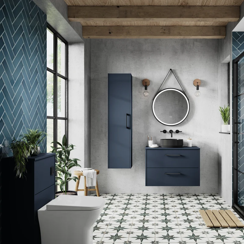 Hudson Reed Juno Wall Hung 600mm Vanity Unit With 2 Drawers & Ceramic Basin