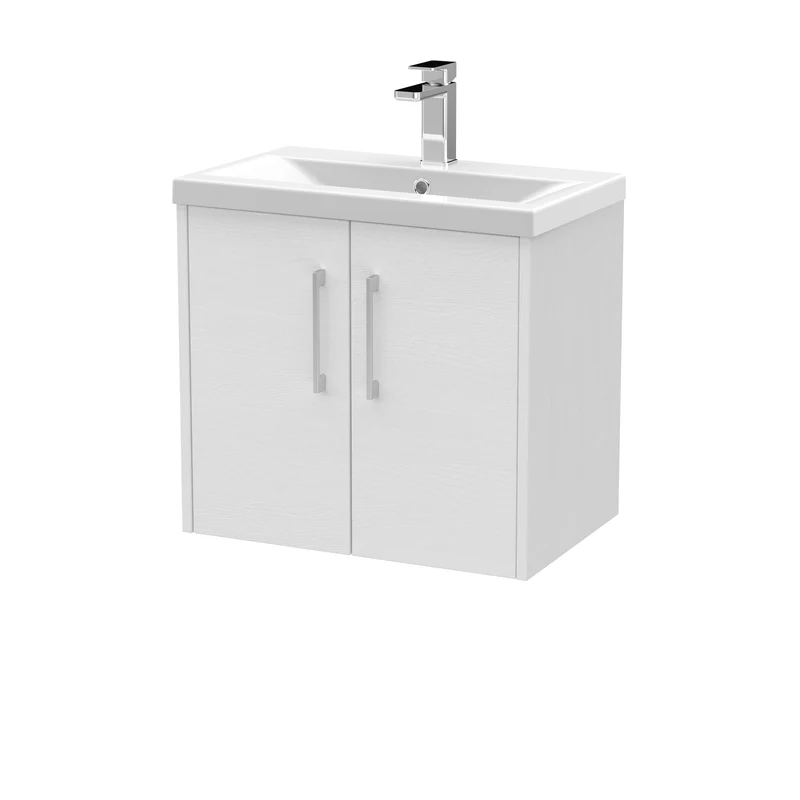 Hudson Reed Juno Wall Hung 600mm Vanity Unit With 2 Doors & Ceramic Basin