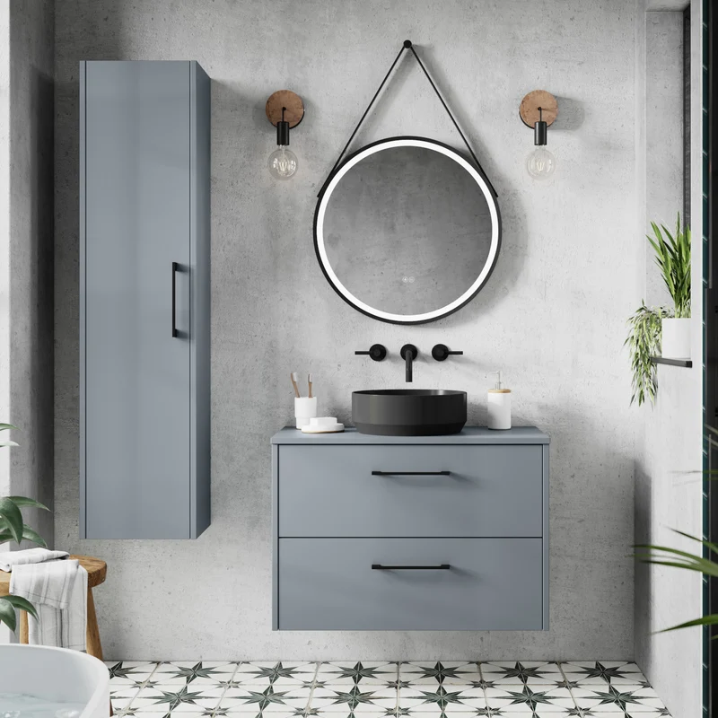 Hudson Reed Juno Wall Hung 600mm Vanity Unit With 2 Doors & Ceramic Basin