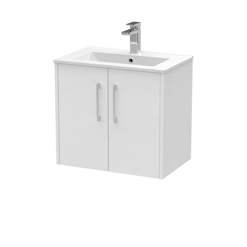 Hudson Reed Juno Wall Hung 600mm Vanity Unit With 2 Doors & Ceramic Basin