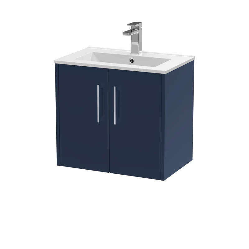 Hudson Reed Juno Wall Hung 600mm Vanity Unit With 2 Doors & Ceramic Basin