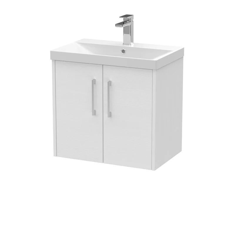 Hudson Reed Juno Wall Hung 600mm Vanity Unit With 2 Doors & Ceramic Basin