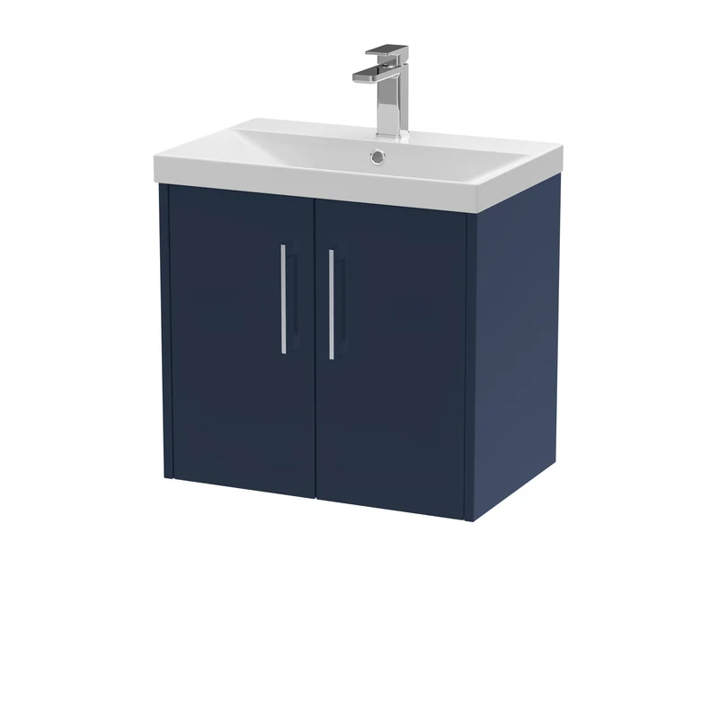 Hudson Reed Juno Wall Hung 600mm Vanity Unit With 2 Doors & Ceramic Basin