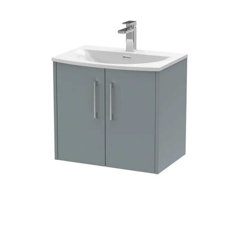 Hudson Reed Juno Wall Hung 600mm Vanity Unit With 2 Doors & Ceramic Basin