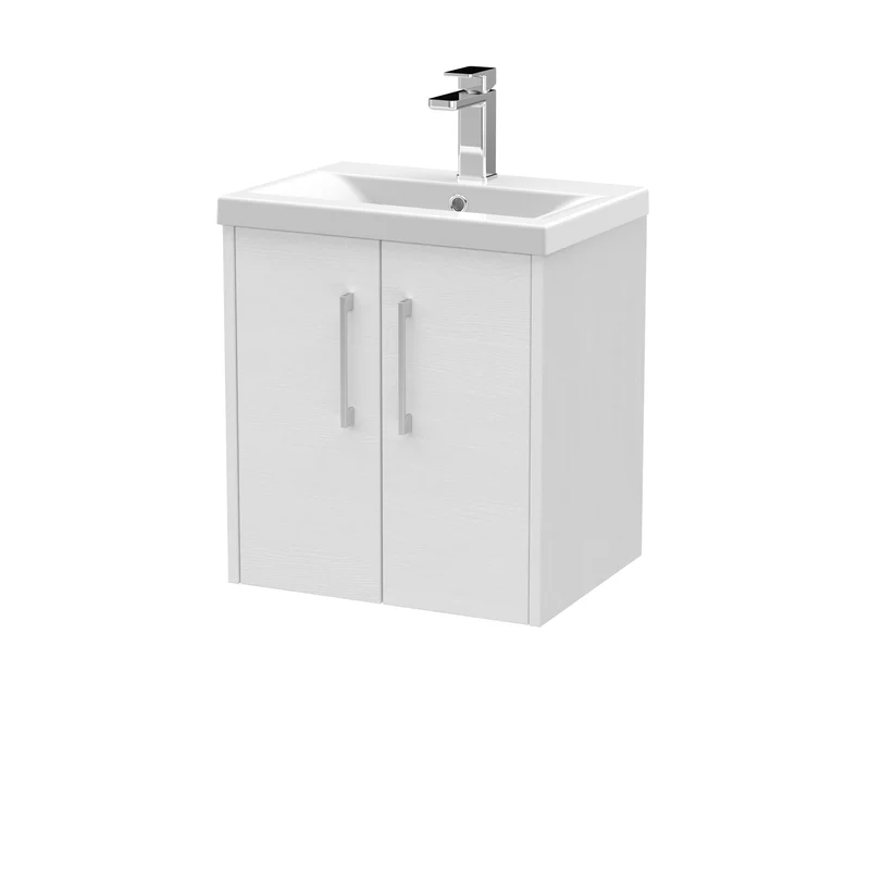 Hudson Reed Juno Wall Hung 500mm Vanity Unit With 2 Doors & Ceramic Basin