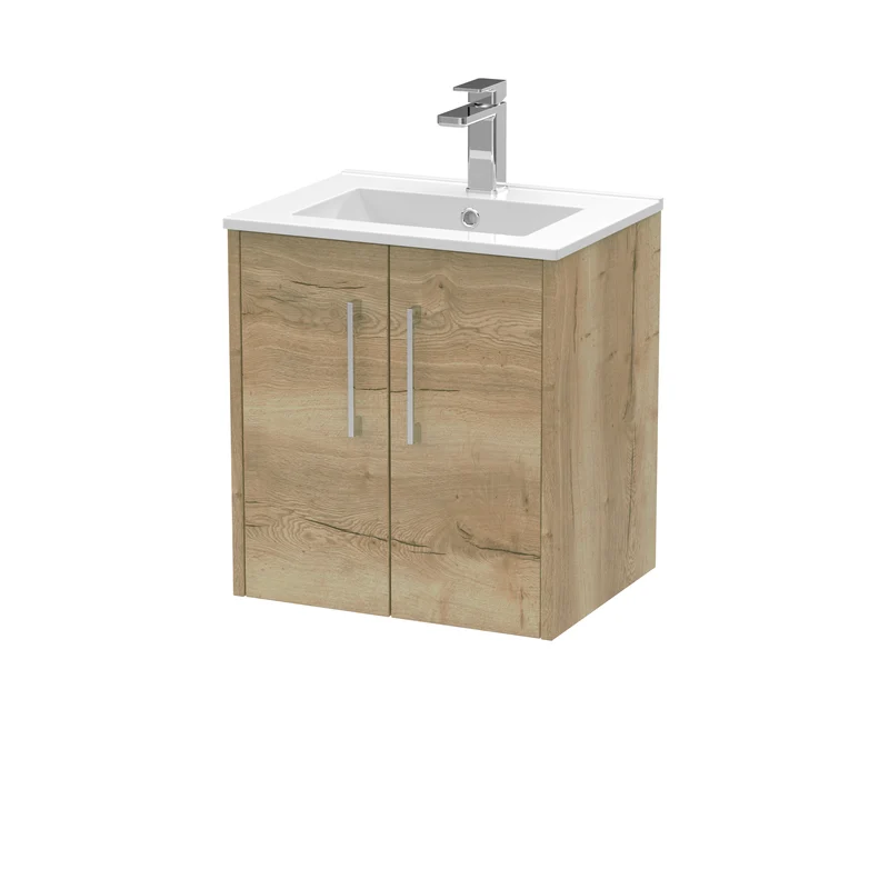 Hudson Reed Juno Wall Hung 500mm Vanity Unit With 2 Doors & Ceramic Basin
