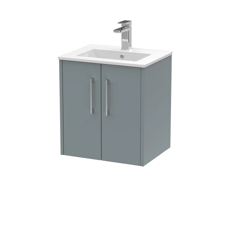 Hudson Reed Juno Wall Hung 500mm Vanity Unit With 2 Doors & Ceramic Basin