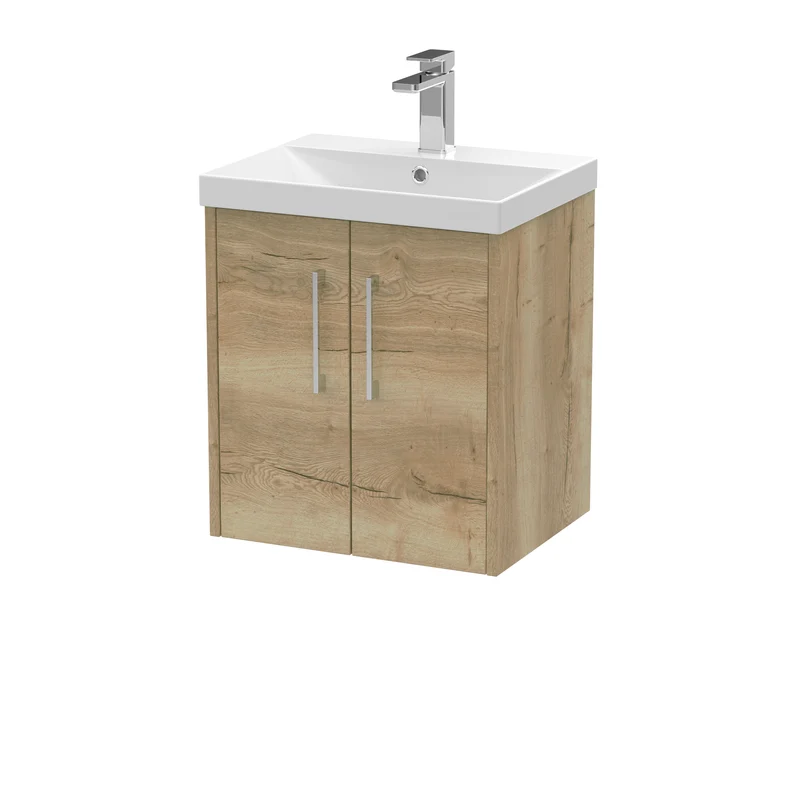 Hudson Reed Juno Wall Hung 500mm Vanity Unit With 2 Doors & Ceramic Basin