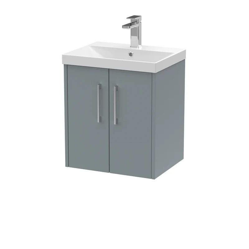Hudson Reed Juno Wall Hung 500mm Vanity Unit With 2 Doors & Ceramic Basin