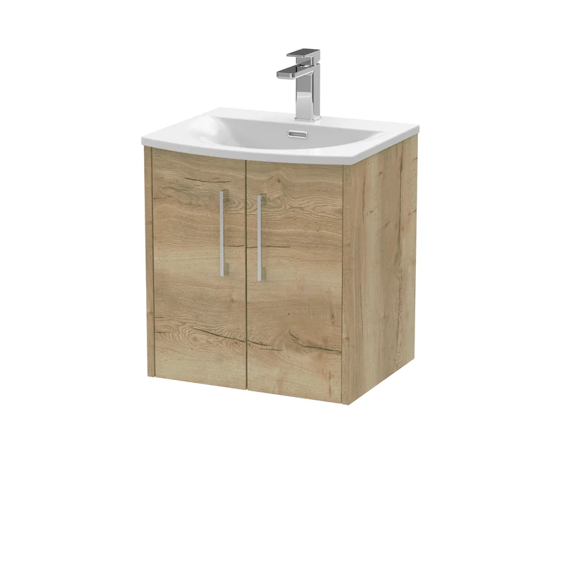 Hudson Reed Juno Wall Hung 500mm Vanity Unit With 2 Doors & Ceramic Basin