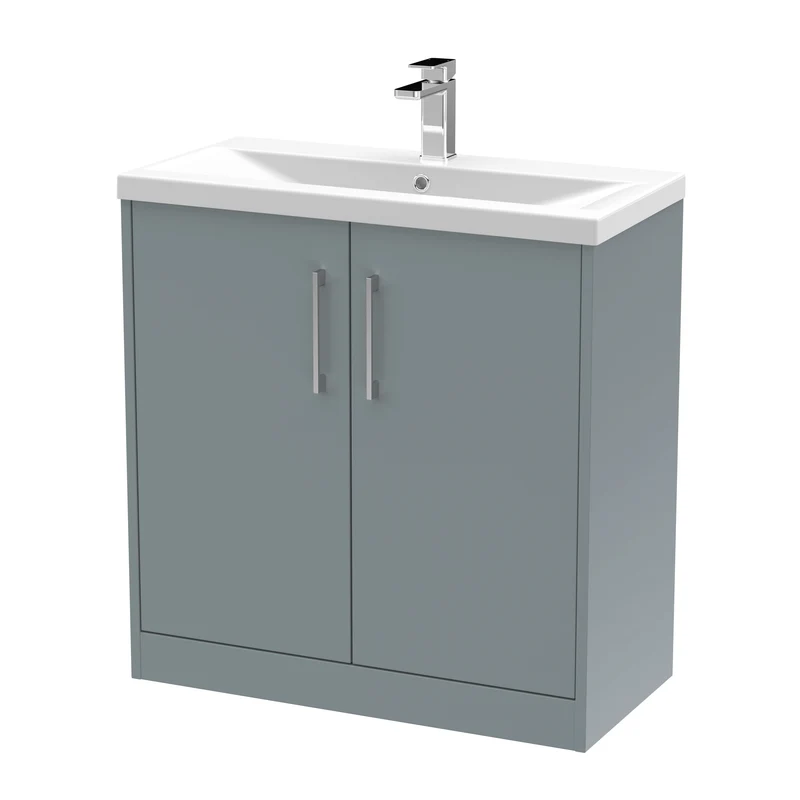 Hudson Reed Juno Floor Standing 800mm Vanity Unit With 2 Doors & Ceramic Basin
