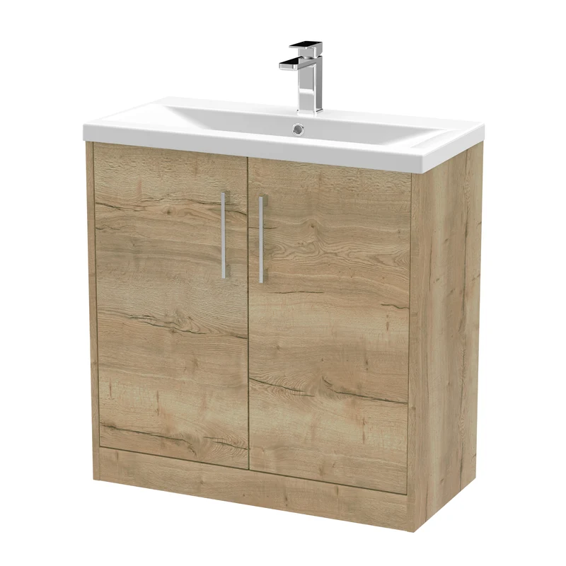 Hudson Reed Juno Floor Standing 800mm Vanity Unit With 2 Doors & Ceramic Basin