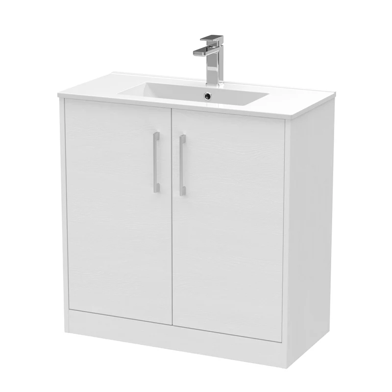 Hudson Reed Juno Floor Standing 800mm Vanity Unit With 2 Doors & Ceramic Basin