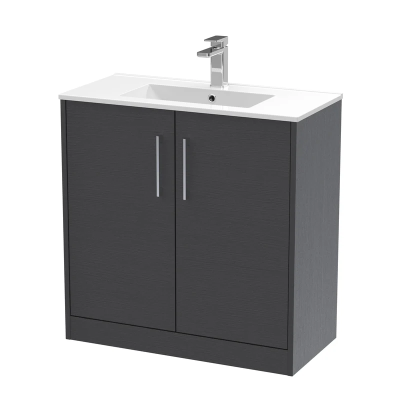 Hudson Reed Juno Floor Standing 800mm Vanity Unit With 2 Doors & Ceramic Basin