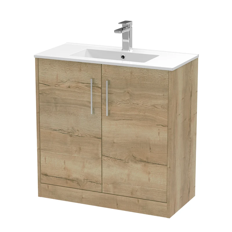Hudson Reed Juno Floor Standing 800mm Vanity Unit With 2 Doors & Ceramic Basin