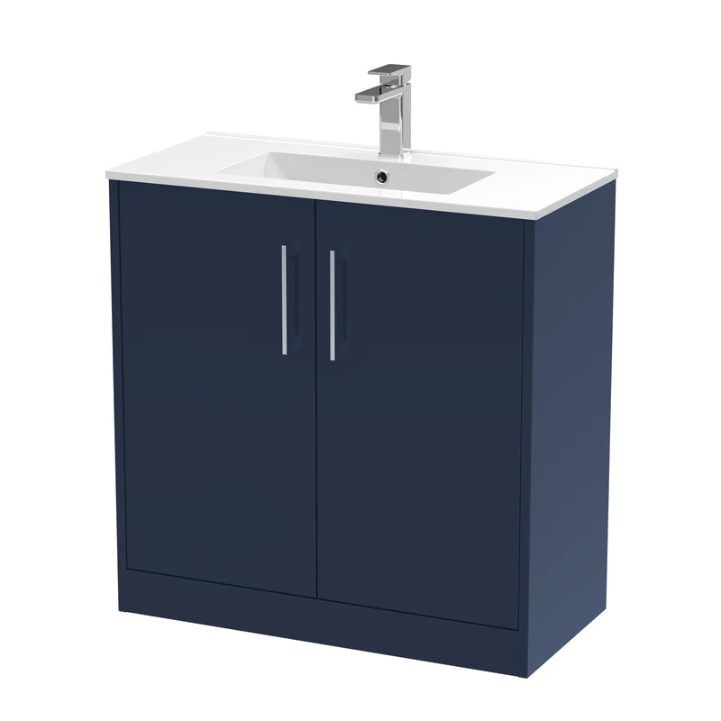 Hudson Reed Juno Floor Standing 800mm Vanity Unit With 2 Doors & Ceramic Basin