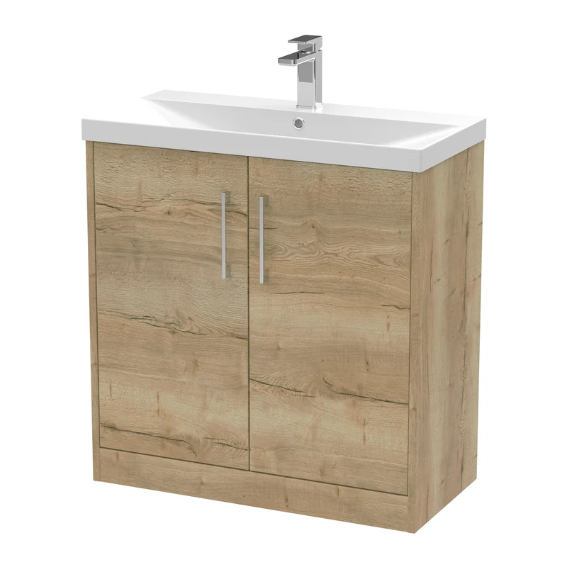 Hudson Reed Juno Floor Standing 800mm Vanity Unit With 2 Doors & Ceramic Basin