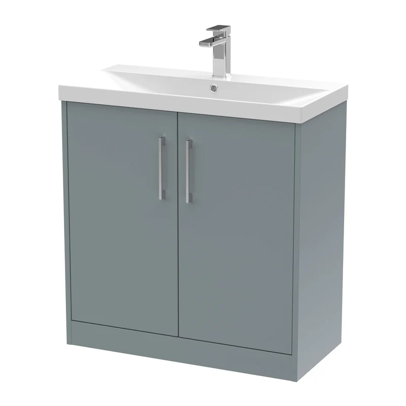 Hudson Reed Juno Floor Standing 800mm Vanity Unit With 2 Doors & Ceramic Basin