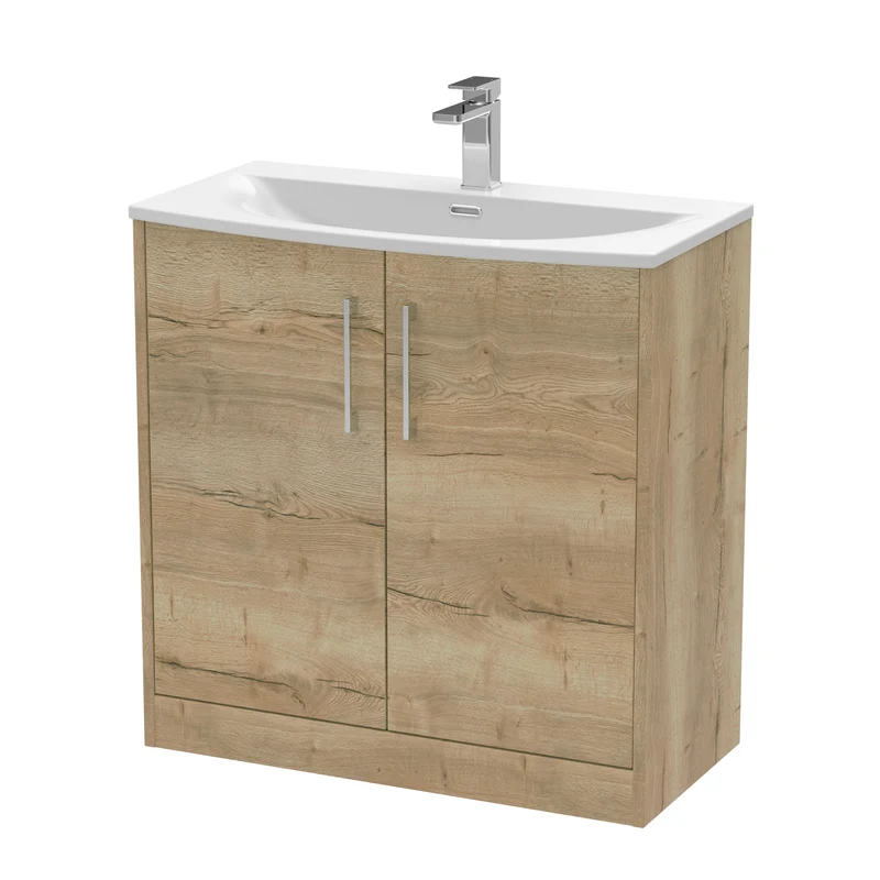 Hudson Reed Juno Floor Standing 800mm Vanity Unit With 2 Doors & Ceramic Basin