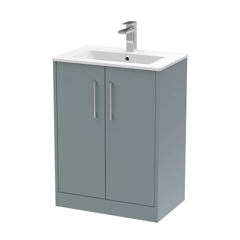 Hudson Reed Juno Floor Standing 600mm Vanity Unit With 2 Doors & Ceramic Basin