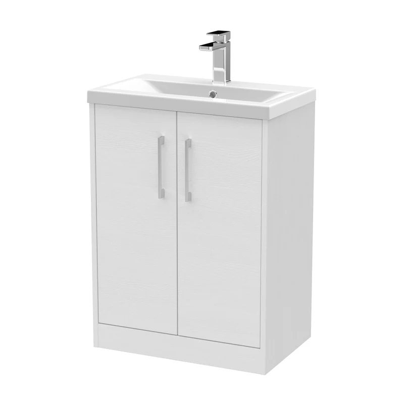 Hudson Reed Juno Floor Standing 600mm Vanity Unit With 2 Doors & Ceramic Basin