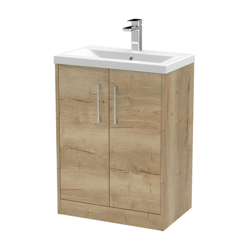 Hudson Reed Juno Floor Standing 600mm Vanity Unit With 2 Doors & Ceramic Basin