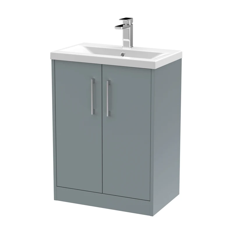Hudson Reed Juno Floor Standing 600mm Vanity Unit With 2 Doors & Ceramic Basin