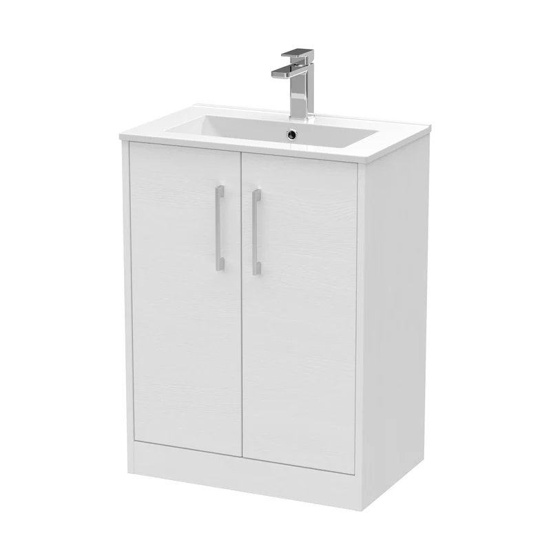 Hudson Reed Juno Floor Standing 600mm Vanity Unit With 2 Doors & Ceramic Basin