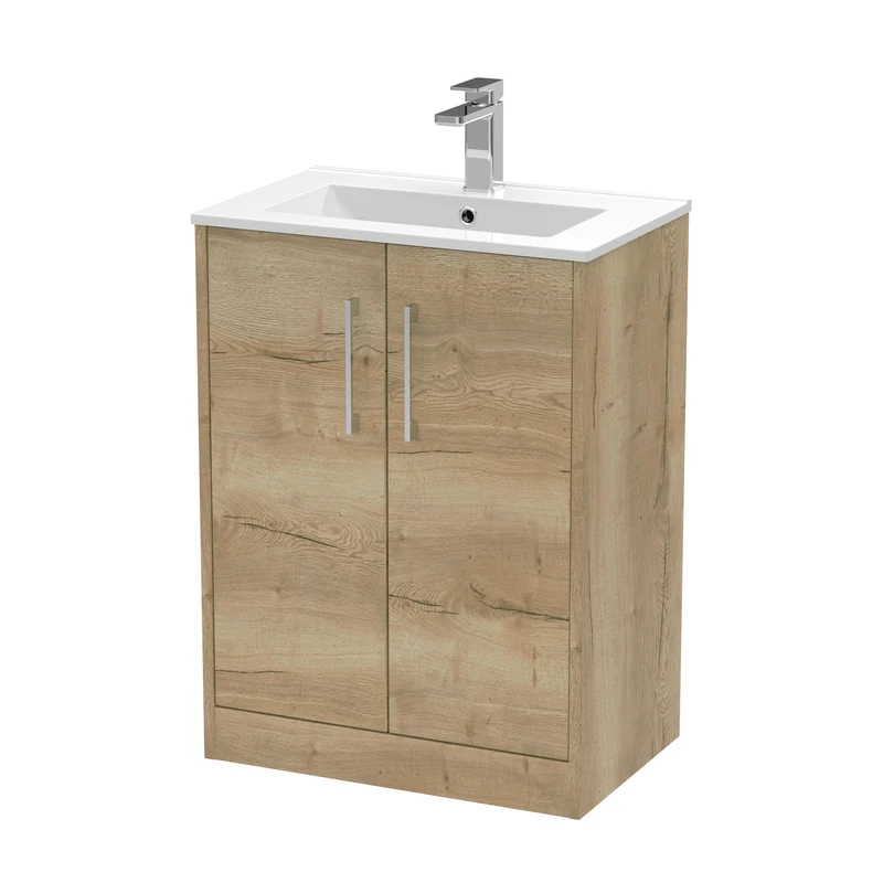 Hudson Reed Juno Floor Standing 600mm Vanity Unit With 2 Doors & Ceramic Basin