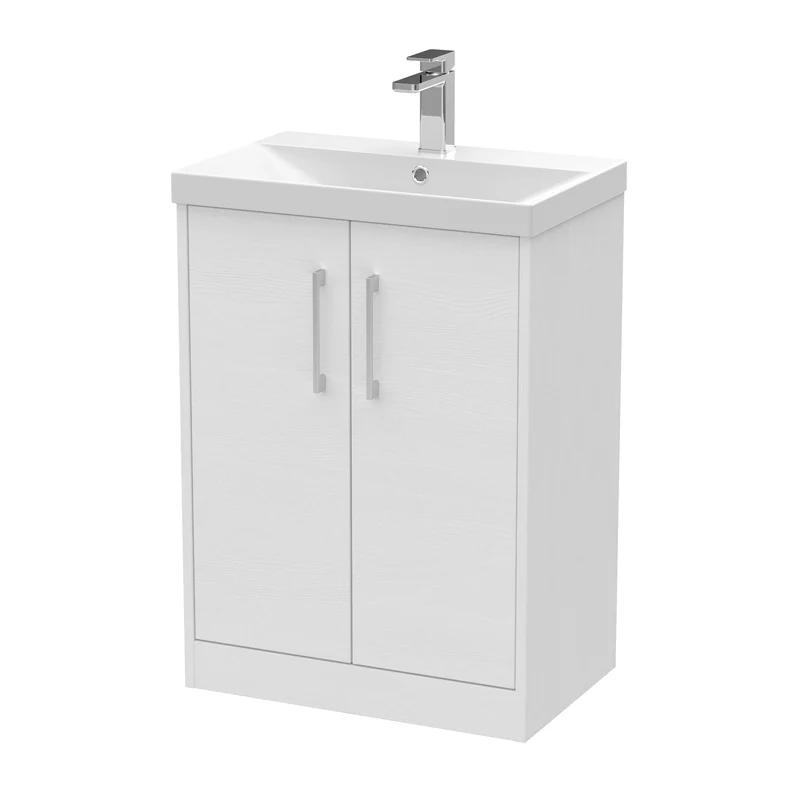 Hudson Reed Juno Floor Standing 600mm Vanity Unit With 2 Doors & Ceramic Basin
