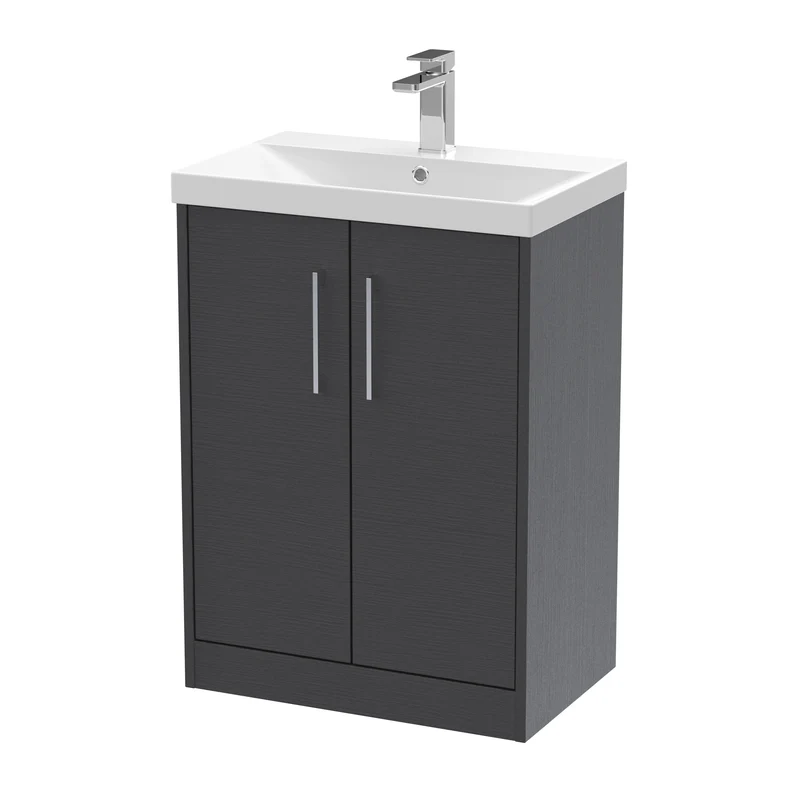 Hudson Reed Juno Floor Standing 600mm Vanity Unit With 2 Doors & Ceramic Basin