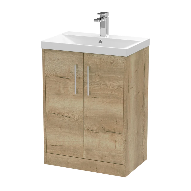 Hudson Reed Juno Floor Standing 600mm Vanity Unit With 2 Doors & Ceramic Basin