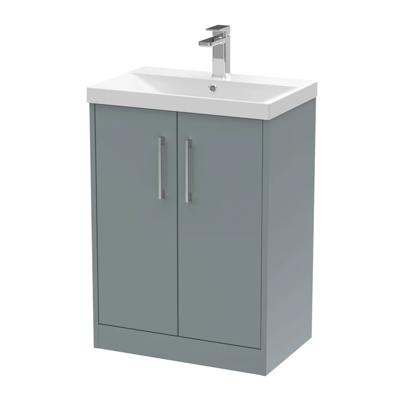Hudson Reed Juno Floor Standing 600mm Vanity Unit With 2 Doors & Ceramic Basin