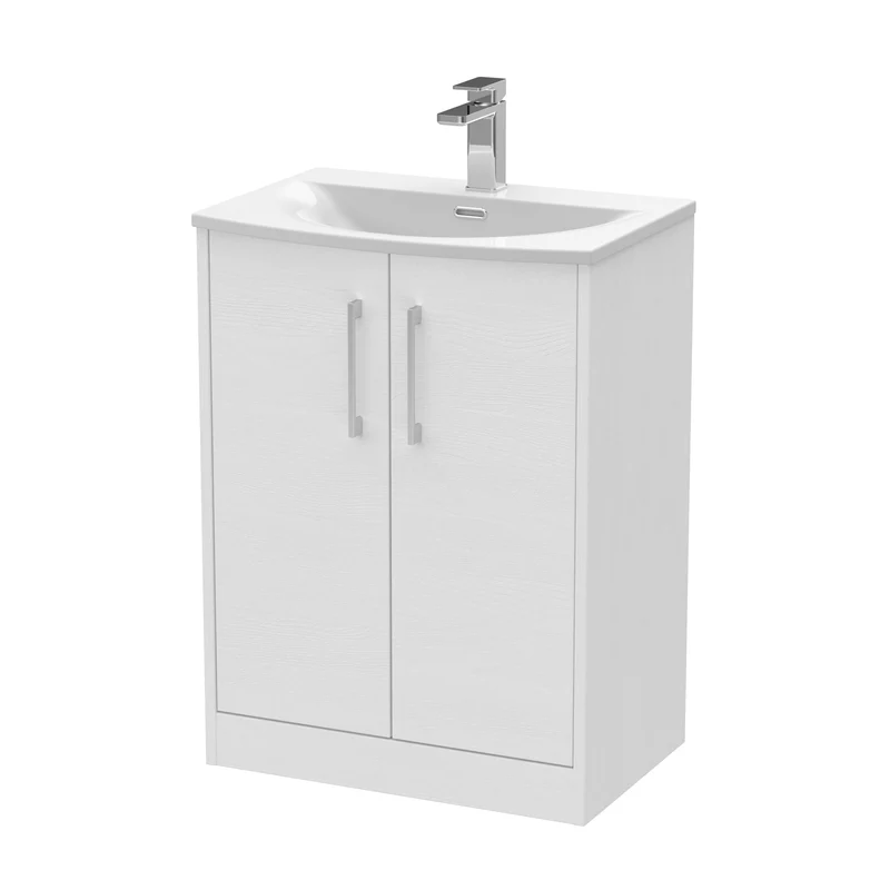 Hudson Reed Juno Floor Standing 600mm Vanity Unit With 2 Doors & Ceramic Basin