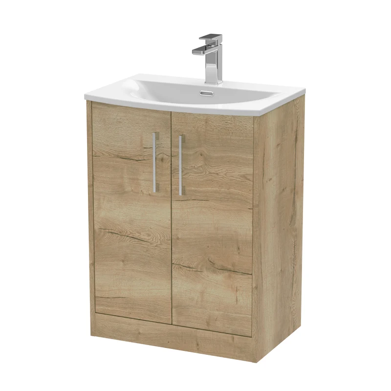 Hudson Reed Juno Floor Standing 600mm Vanity Unit With 2 Doors & Ceramic Basin