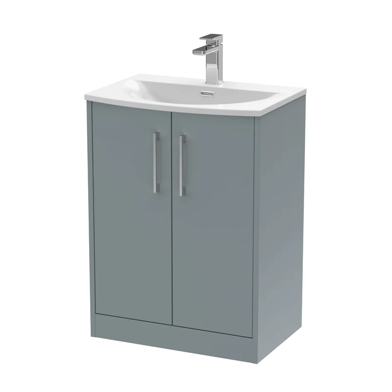 Hudson Reed Juno Floor Standing 600mm Vanity Unit With 2 Doors & Ceramic Basin