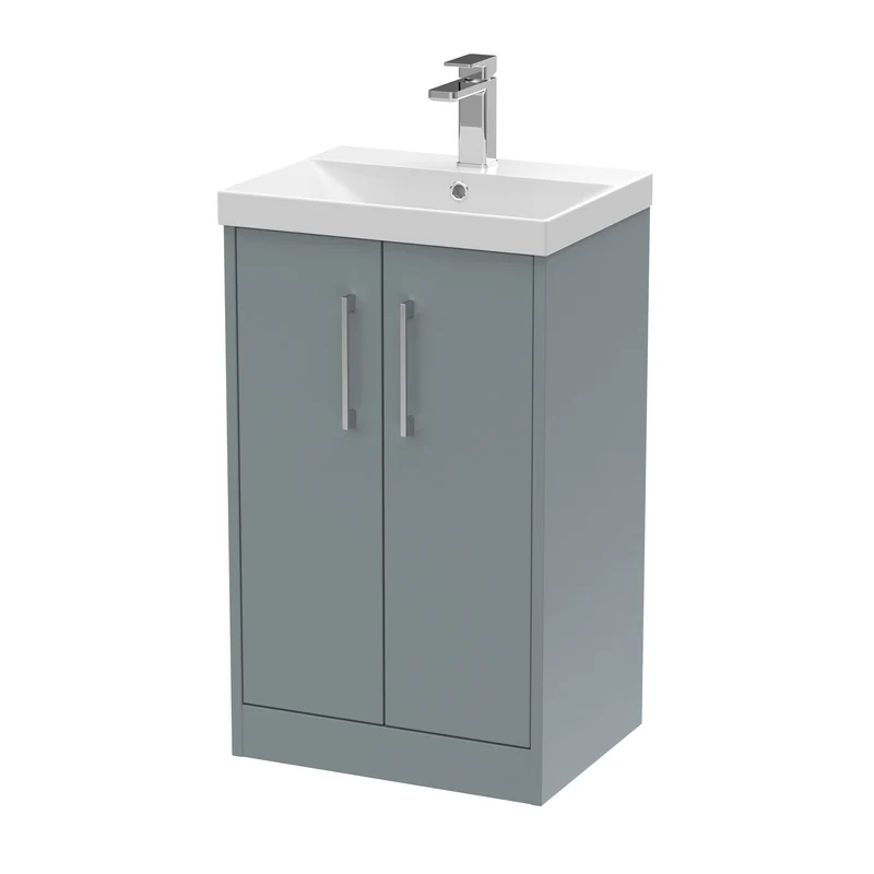 Hudson Reed Juno Floor Standing 500mm Vanity Unit With 2 Doors & Ceramic Basin