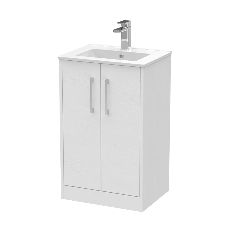 Hudson Reed Juno Floor Standing 500mm Vanity Unit With 2 Doors & Ceramic Basin