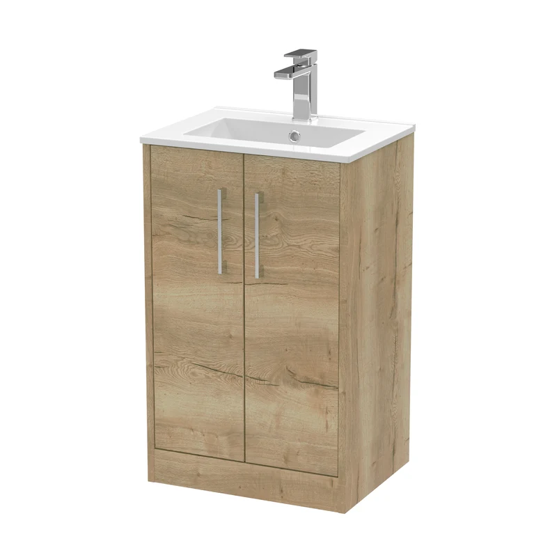 Hudson Reed Juno Floor Standing 500mm Vanity Unit With 2 Doors & Ceramic Basin