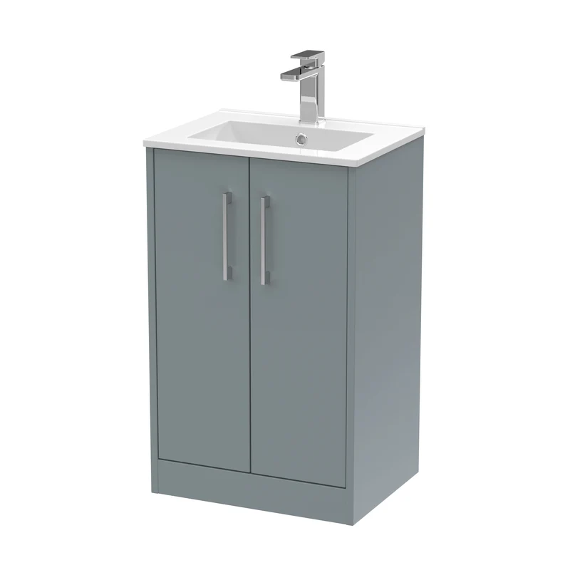 Hudson Reed Juno Floor Standing 500mm Vanity Unit With 2 Doors & Ceramic Basin