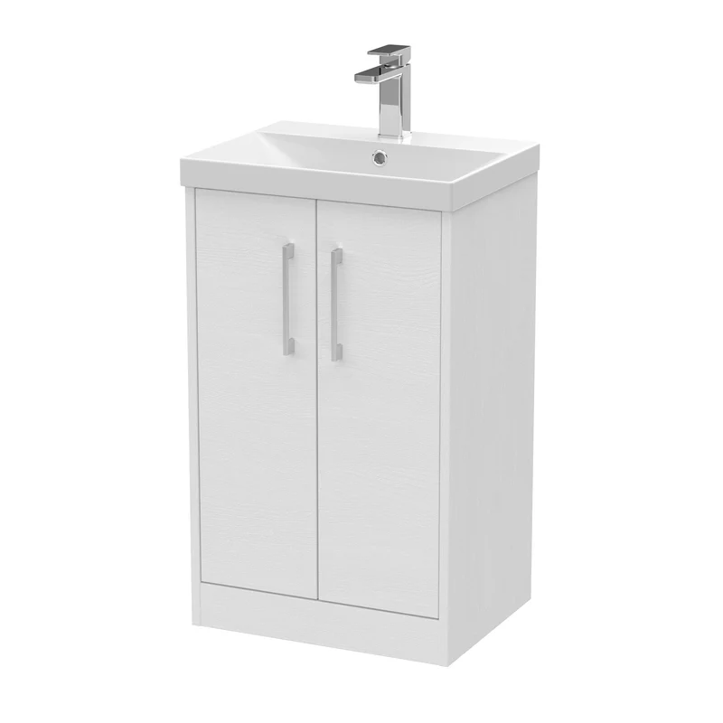 Hudson Reed Juno Floor Standing 500mm Vanity Unit With 2 Doors & Ceramic Basin