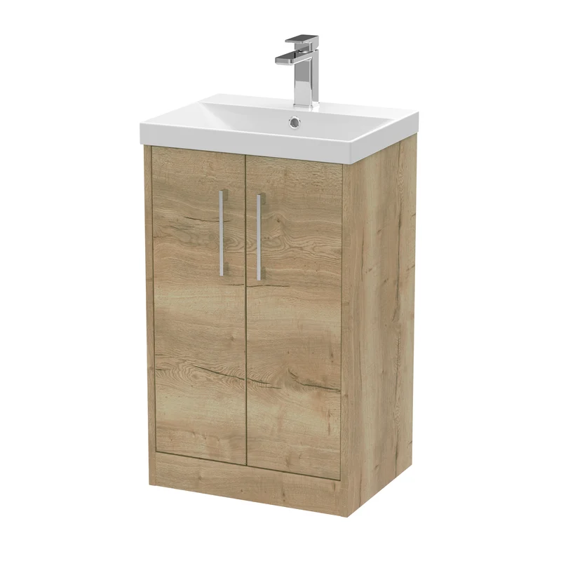 Hudson Reed Juno Floor Standing 500mm Vanity Unit With 2 Doors & Ceramic Basin