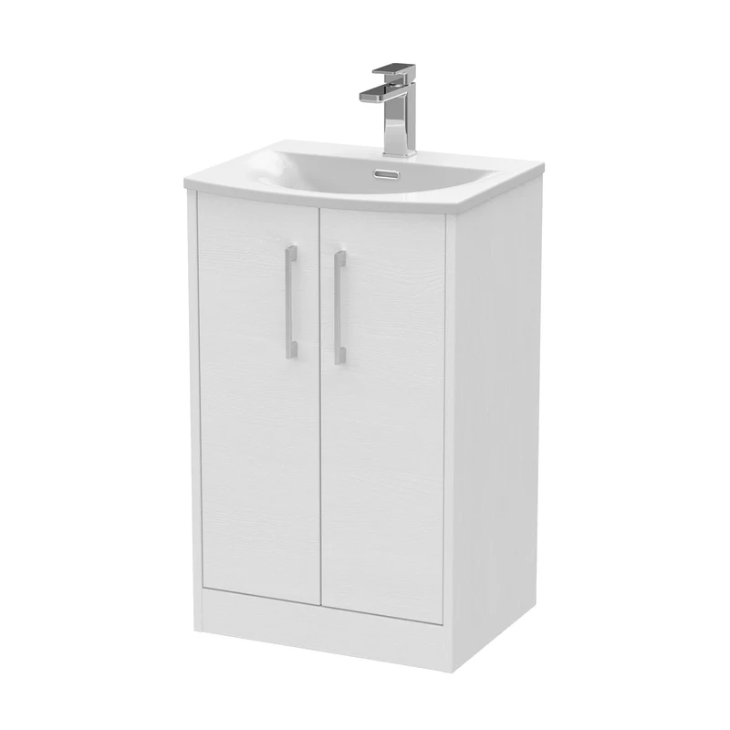 Hudson Reed Juno Floor Standing 500mm Vanity Unit With 2 Doors & Ceramic Basin