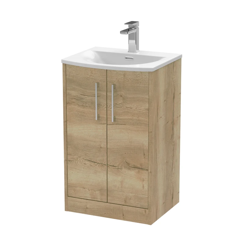 Hudson Reed Juno Floor Standing 500mm Vanity Unit With 2 Doors & Ceramic Basin