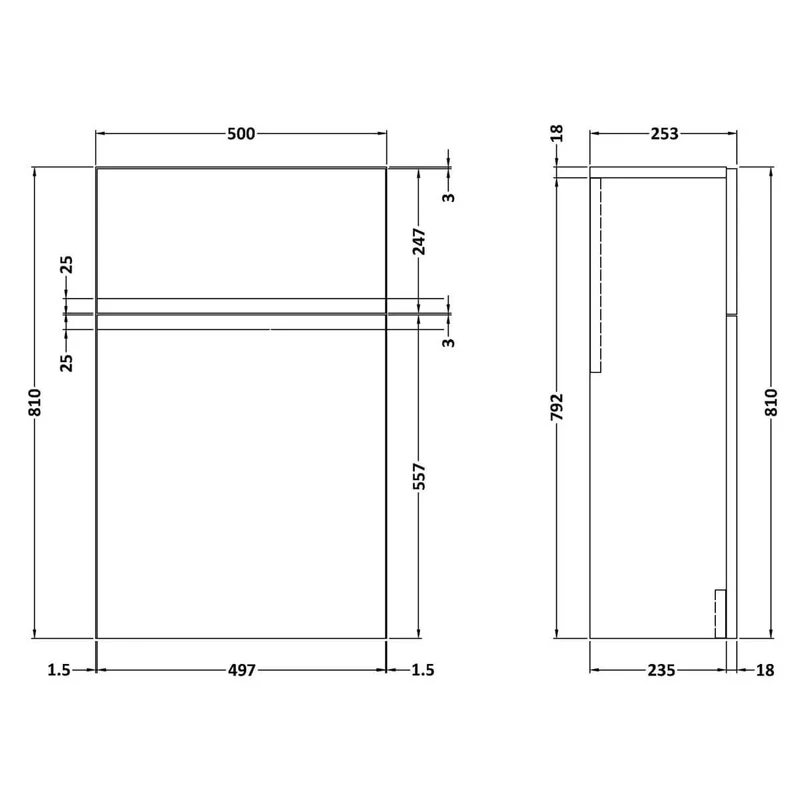 Hudson Reed Urban 500 x 253mm WC Unit